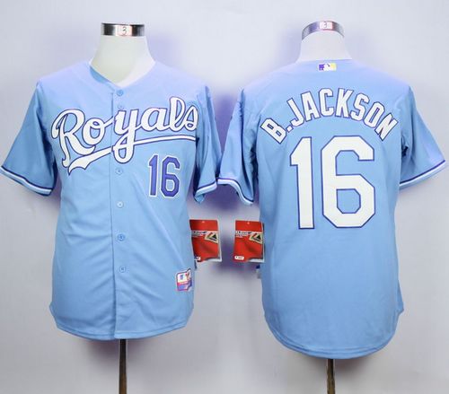 Royals #16 Bo Jackson Light Blue 1985 Turn Back The Clock Stitched MLB Jersey - Click Image to Close